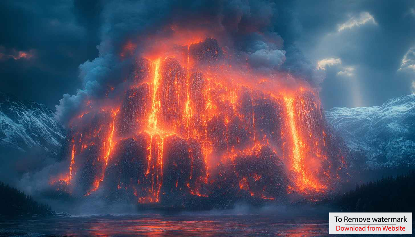 Volcano Wallpaper: Eruption Landscape, Lava Flow Scenery, 4K Background