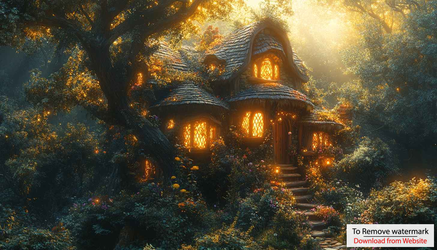 Enchanted Cottagecore Wallpaper, Fantasy House Wallpaper, Cottagecore Aesthetic Wallpaper Enchanted Cottagecore Wallpaper, Fantasy House Wallpaper, Cottagecore Aesthetic Wallpaper