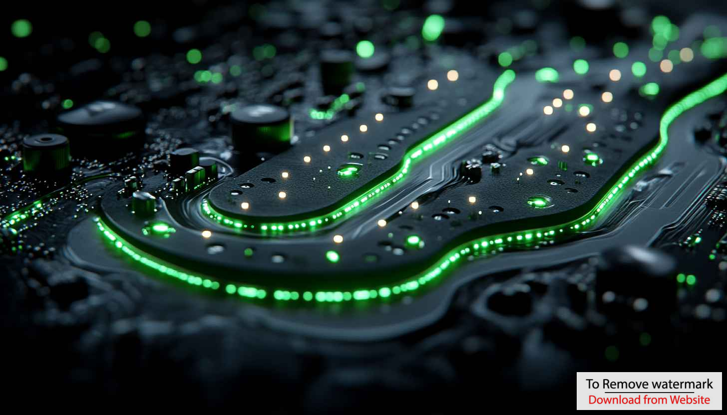 Circuit Board Wallpaper: High-Tech Green Glow Tech Background Circuit Board Wallpaper: High-Tech Green Glow Tech Background