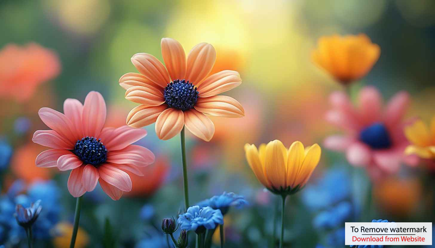 Colorful Flowers Wallpaper for Desktop, Laptop Backgrounds, Flower Scenery Colorful Flowers Wallpaper for Desktop, Laptop Backgrounds, Flower Scenery