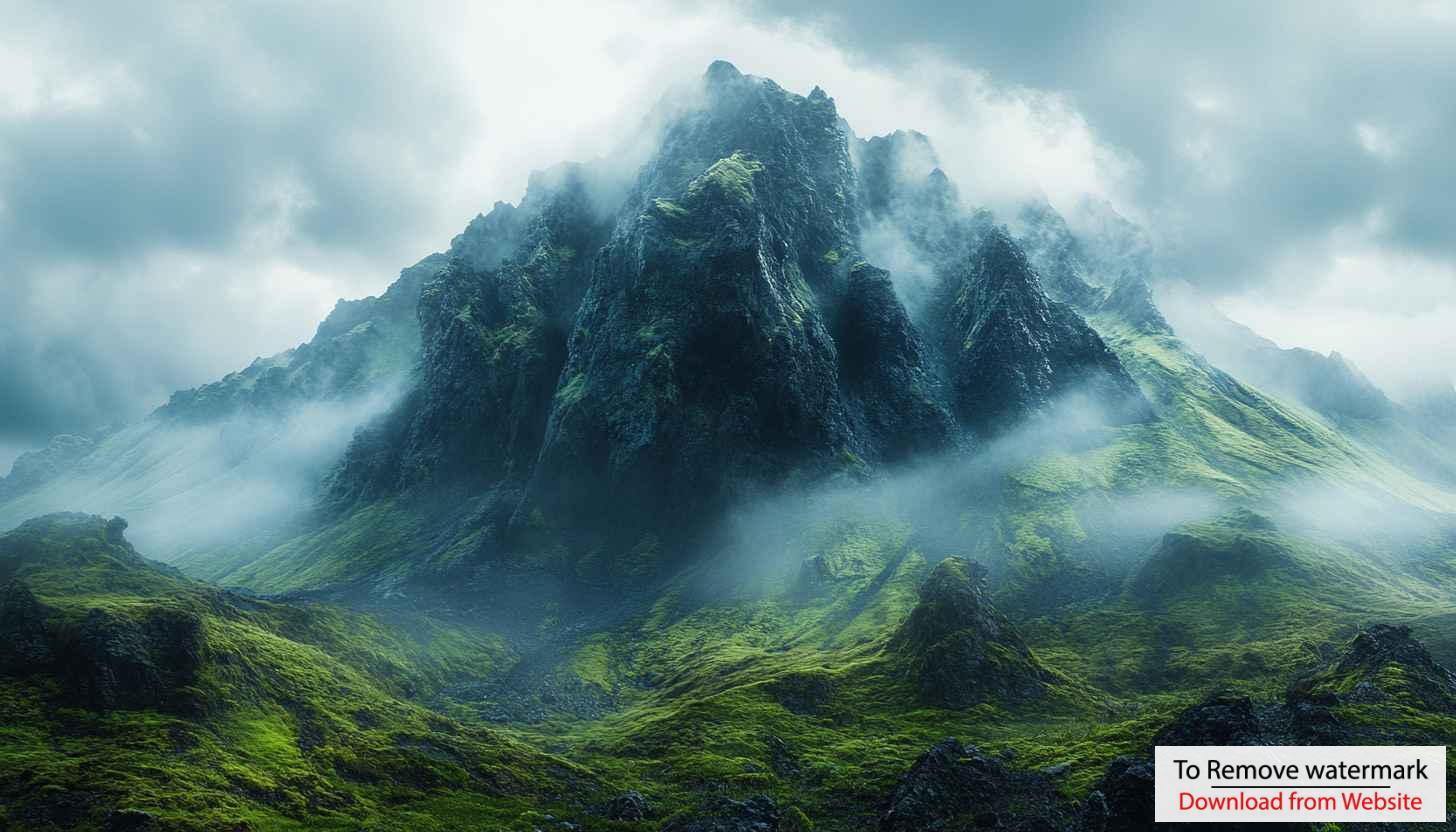 Mountain Wallpaper: Misty Peak Scenery, Nature Landscape for Desktop Mountain Wallpaper: Misty Peak Scenery, Nature Landscape for Desktop