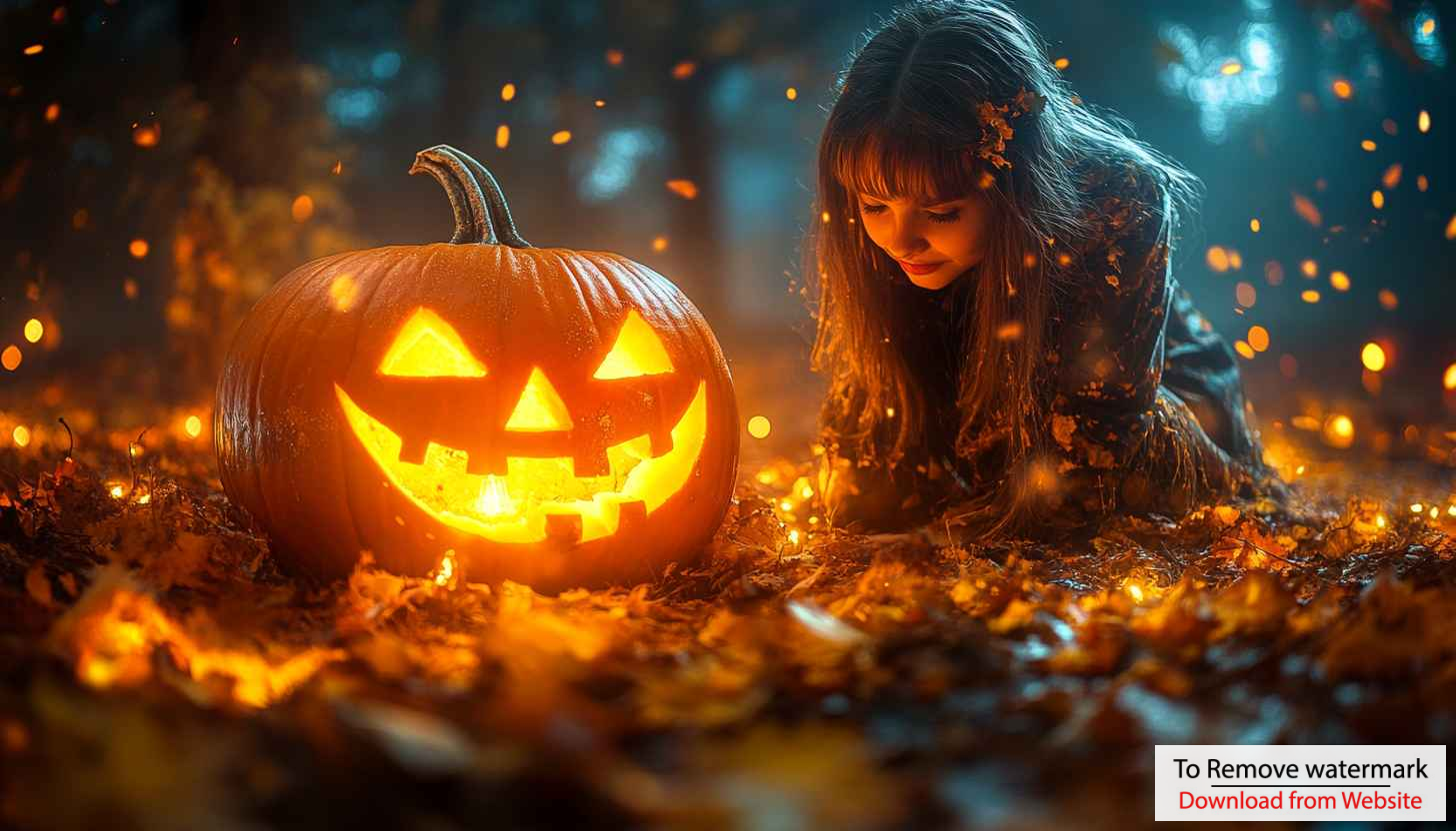 Halloween Pumpkin Wallpaper Girl Autumn Festive Season Aesthetic 4K Halloween Pumpkin Wallpaper Girl Autumn Festive Season Aesthetic 4K