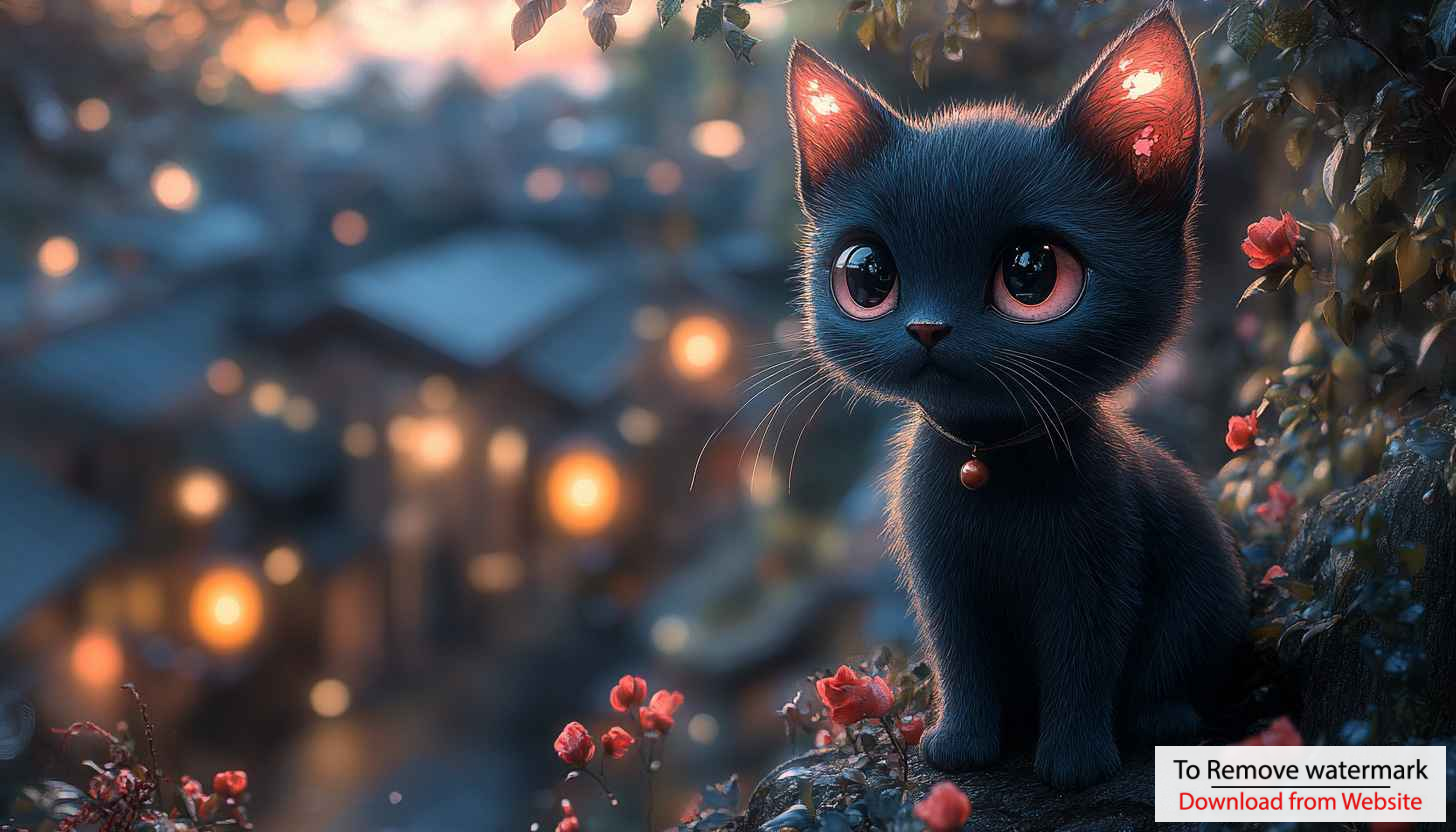 Cute Black Cat Wallpaper for Desktop, Laptop, Mobile, 4K Cute Black Cat Wallpaper for Desktop, Laptop, Mobile, 4K