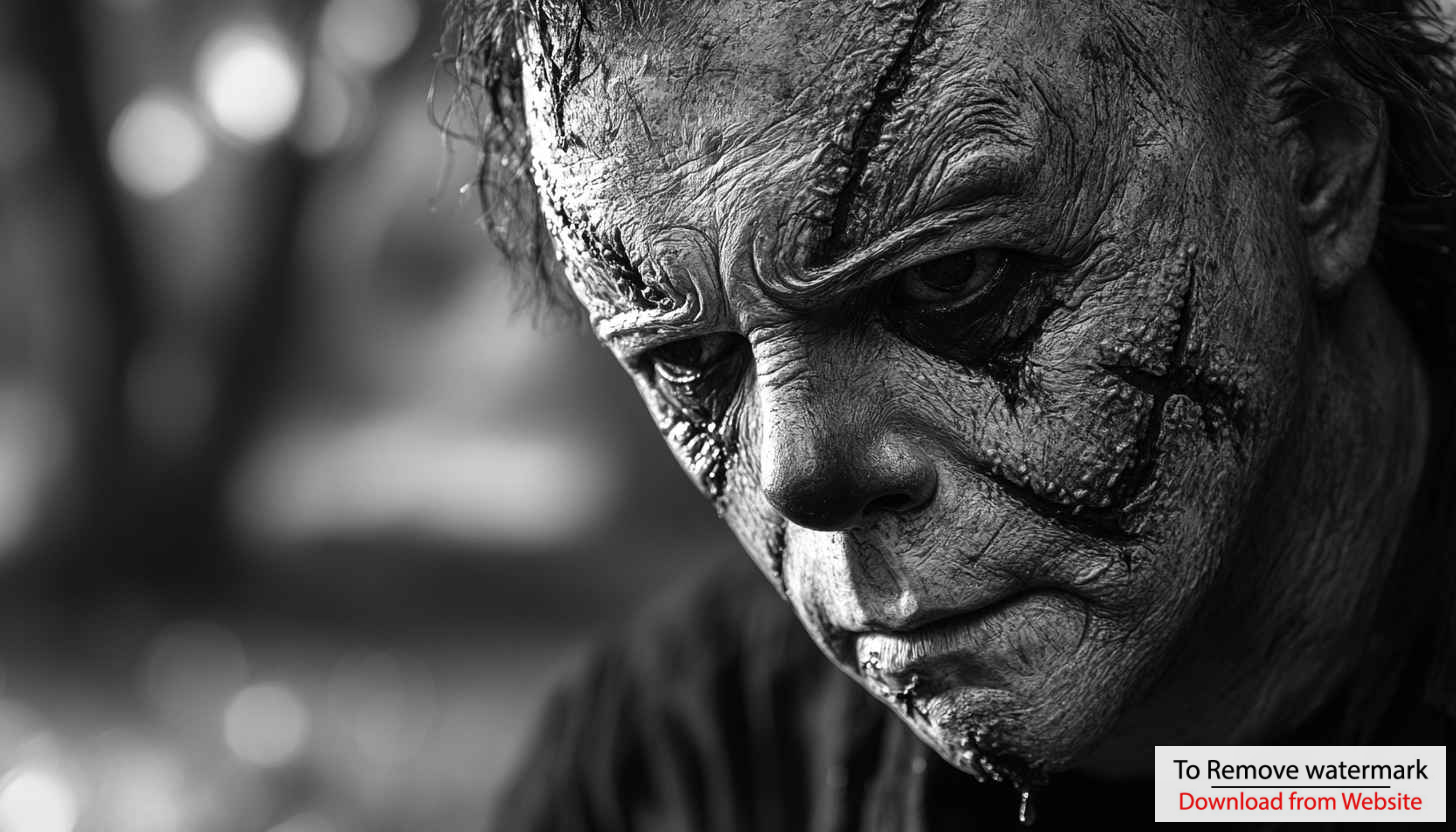 Michael Myers Halloween Wallpaper, Horror Movie Wallpaper, Black & White