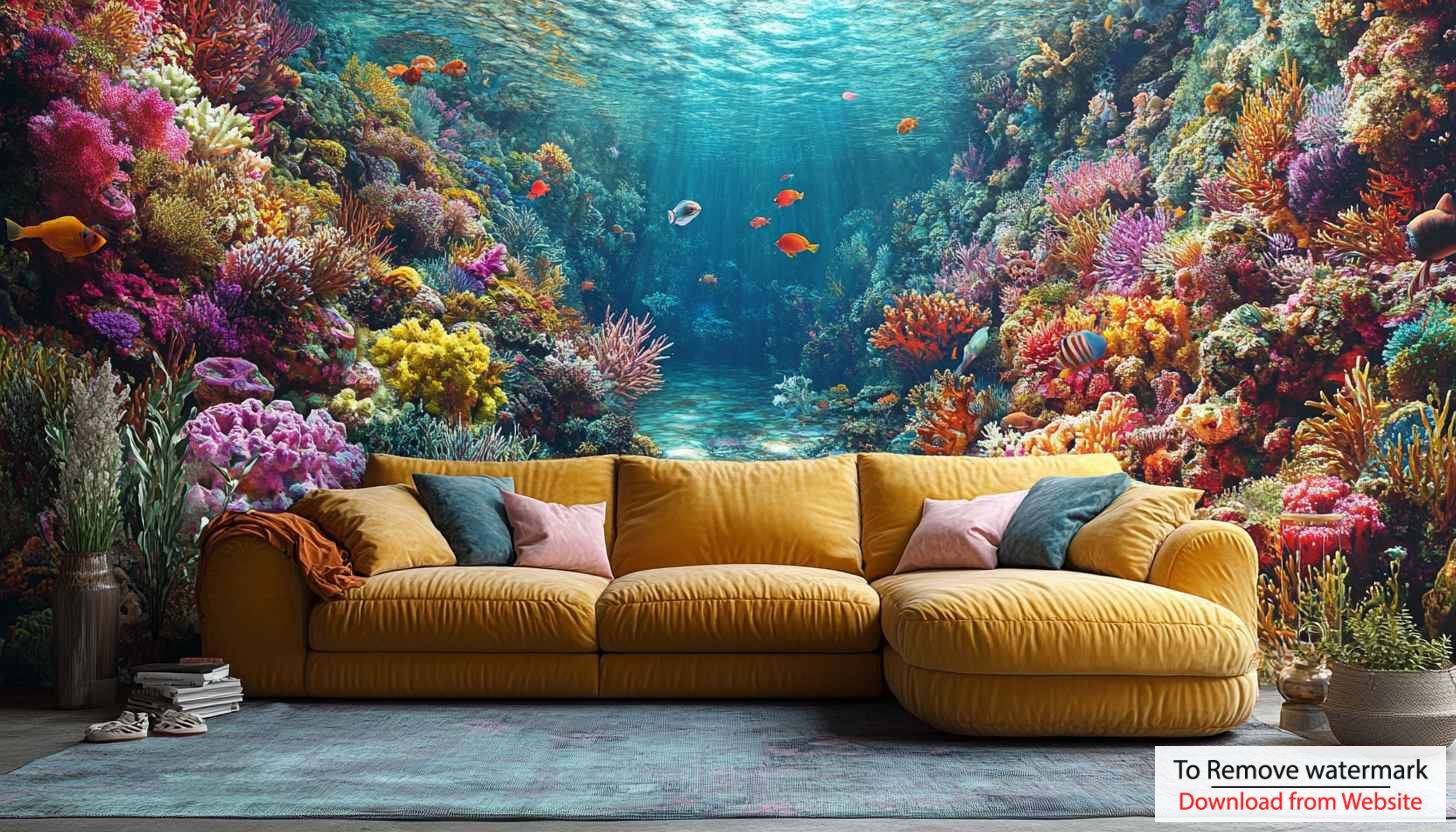 Coral Reef Wallpaper, Ocean Life Wallpaper, Underwater World Wallpaper, Colorful Decor Coral Reef Wallpaper, Ocean Life Wallpaper, Underwater World Wallpaper, Colorful Decor