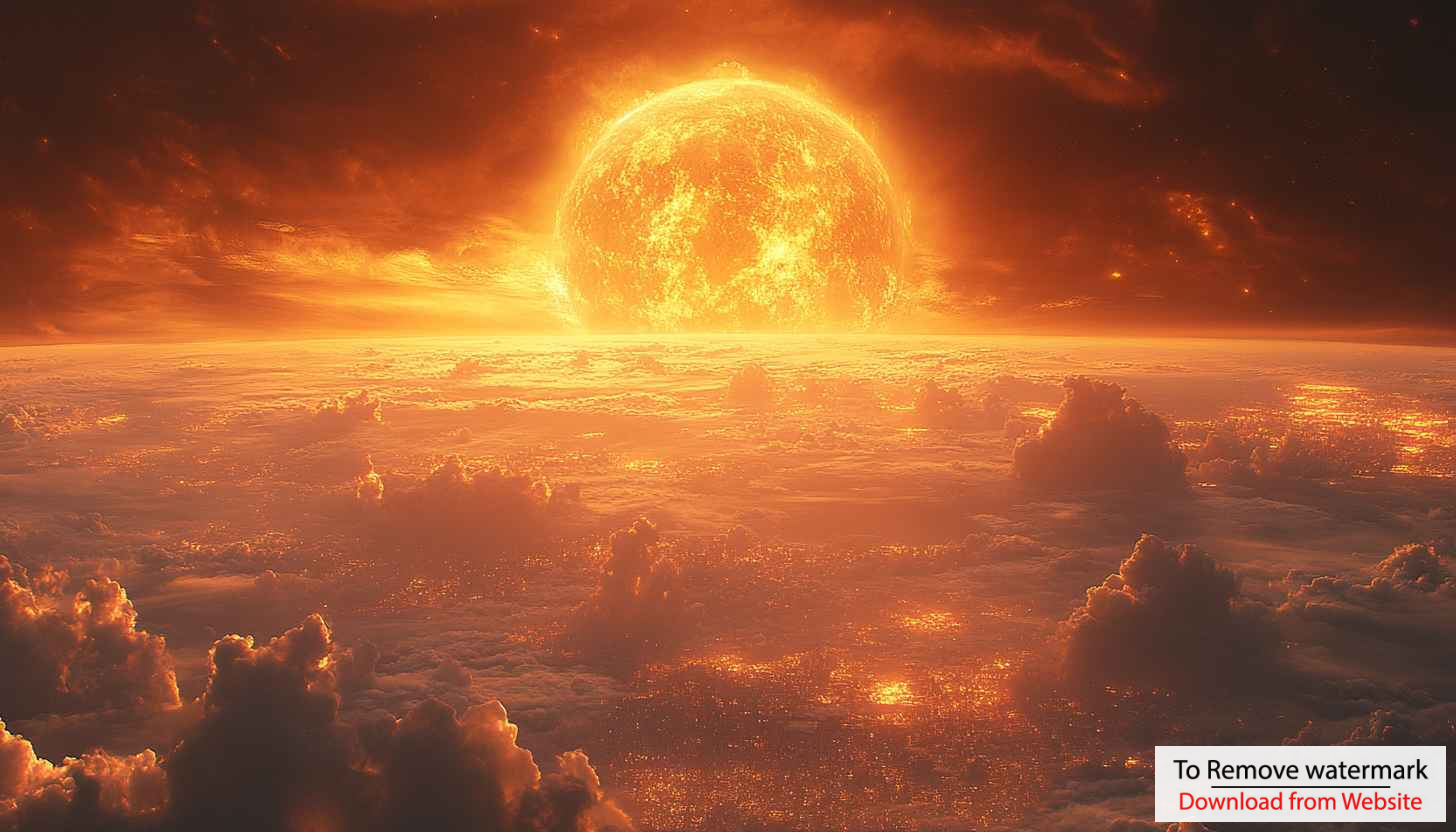 Giant Sun Wallpaper: Space, Planet, Clouds, 4k, Desktop, Laptop