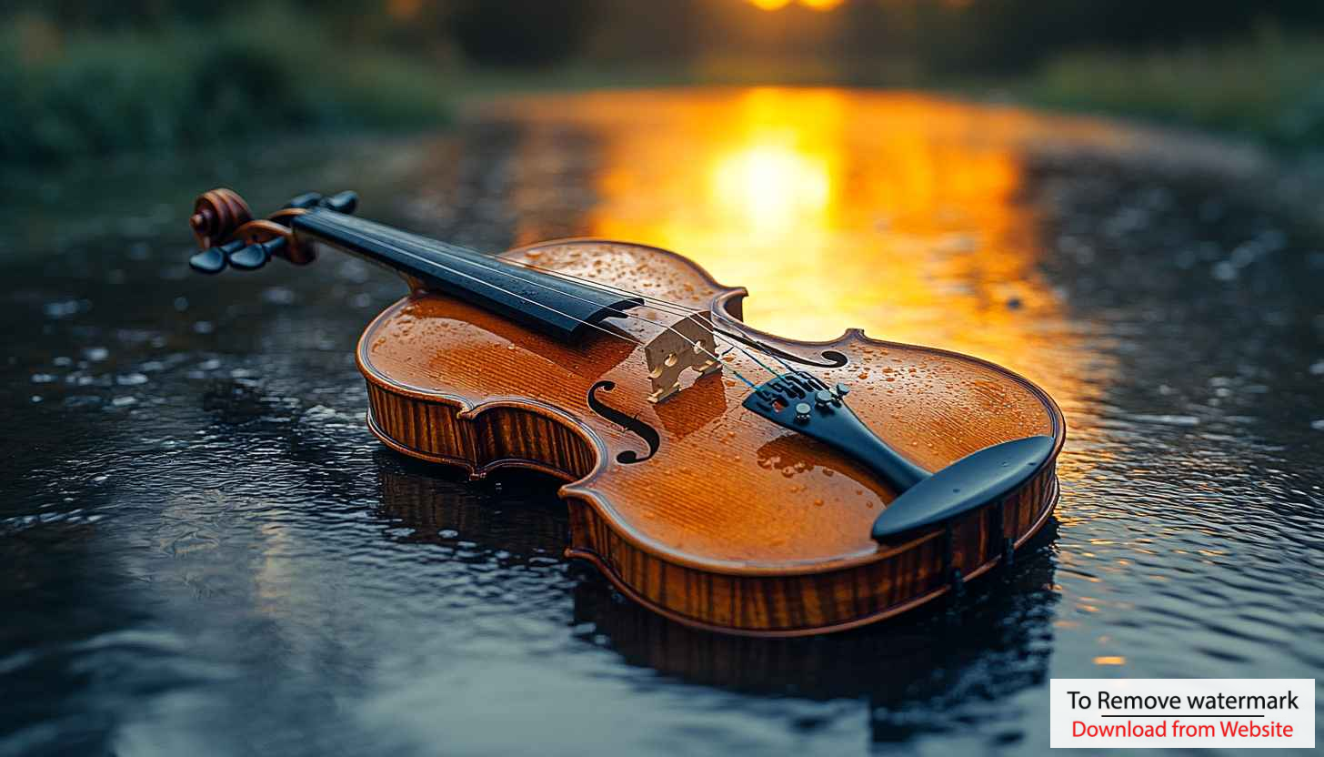 Violin Wallpaper: Artistic Musical Instrument on Water, 4K Wallpaper Violin Wallpaper: Artistic Musical Instrument on Water, 4K Wallpaper