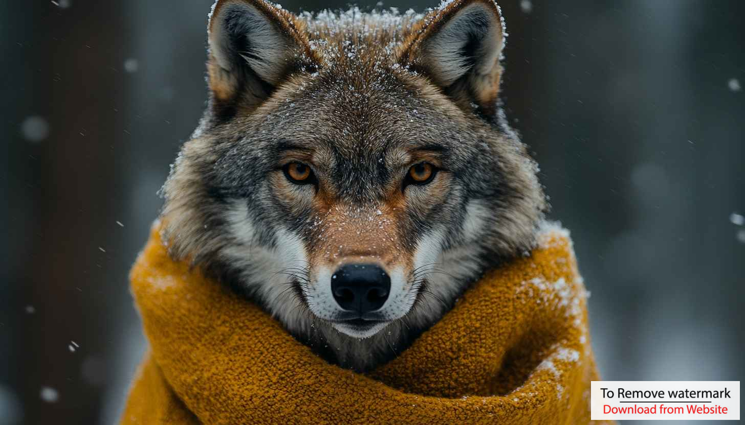 Wolf Wallpaper: Winter Scarf, Animal Wallpaper, 4K Wallpaper for Desktop Wolf Wallpaper: Winter Scarf, Animal Wallpaper, 4K Wallpaper for Desktop