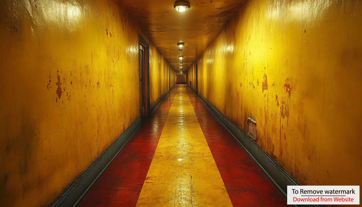 Corridor Wallpaper, Yellow, Red, Abstract, 4k, Laptop Wallpaper
