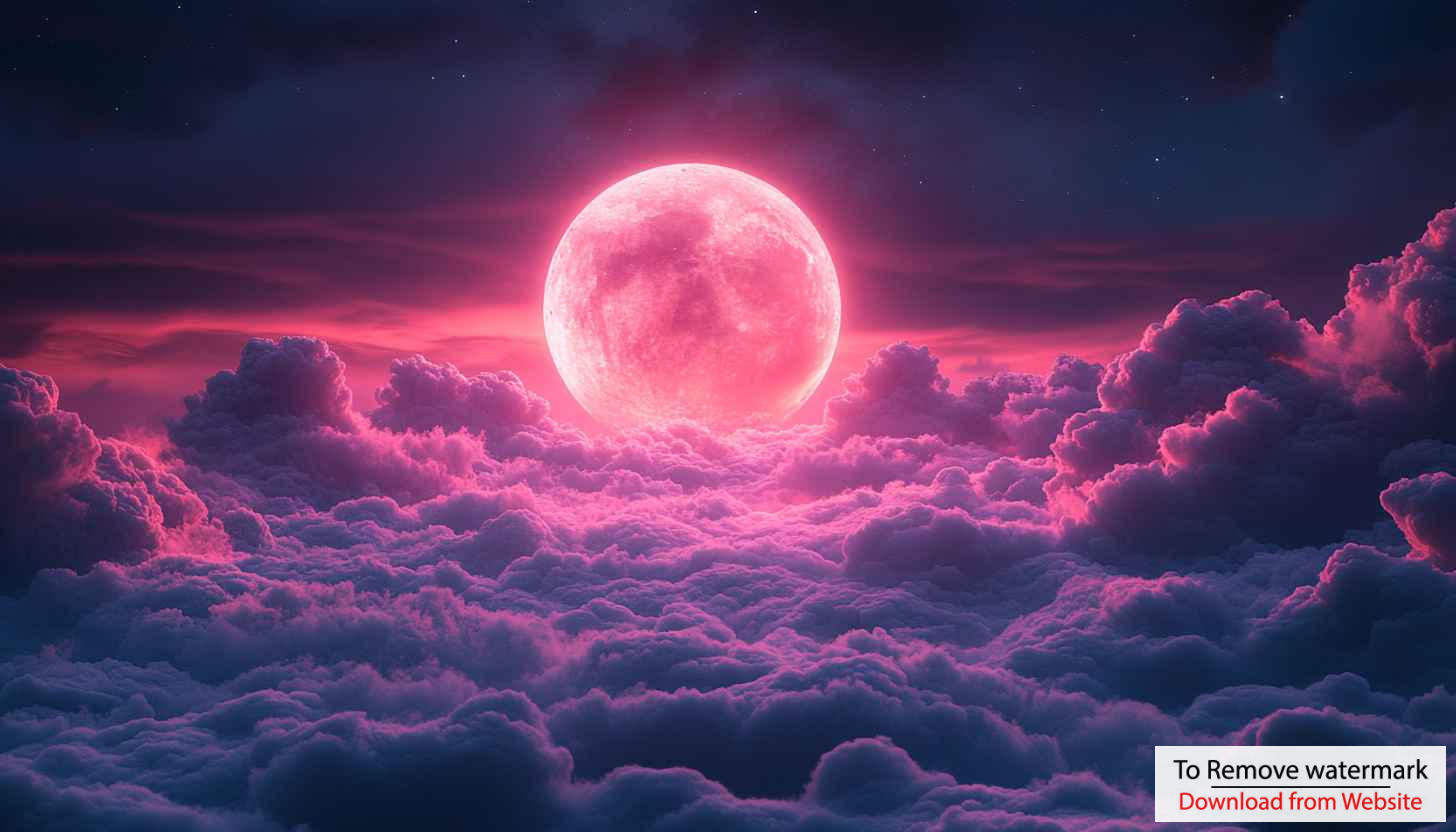Pink Moon Wallpaper: Dreamy Clouds Night Sky Aesthetic Pink Moon Wallpaper: Dreamy Clouds Night Sky Aesthetic