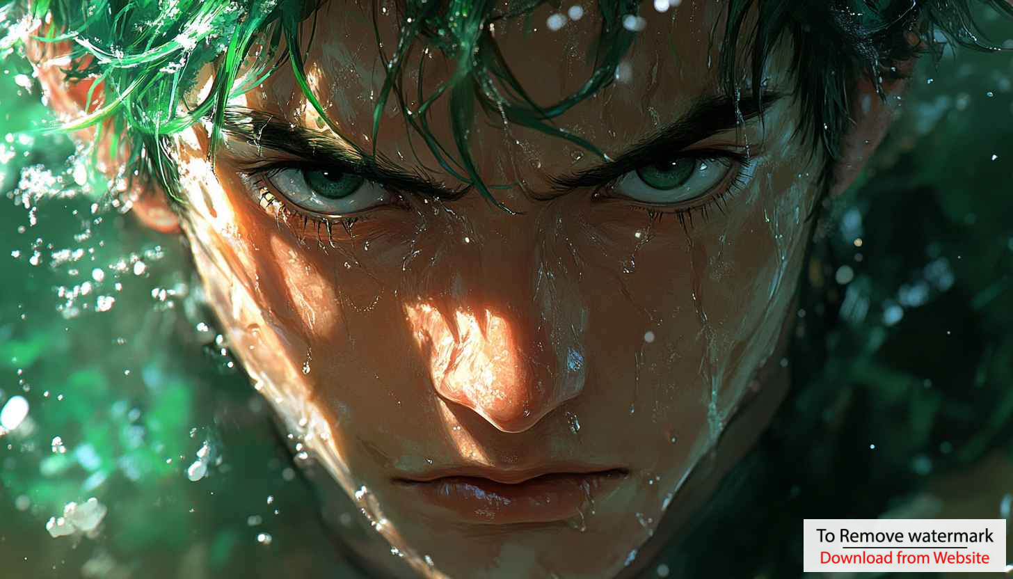 Anime Boy Wallpaper: Green Hair Character Art for Desktop & Mobile Anime Boy Wallpaper: Green Hair Character Art for Desktop & Mobile