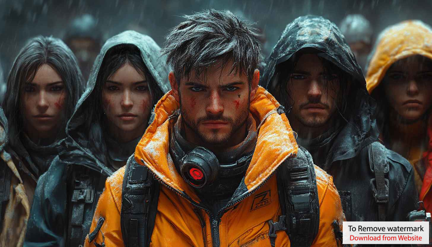 Post-Apocalyptic Wallpaper: Survival Team in Rain, 4K, HD