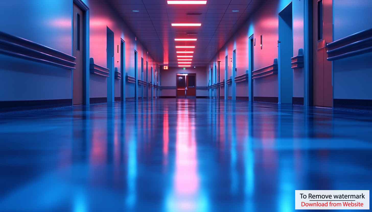 Neon Lit Hospital Hallway Mobile Wallpaper, Modern Futuristic Background Neon Lit Hospital Hallway Mobile Wallpaper, Modern Futuristic Background