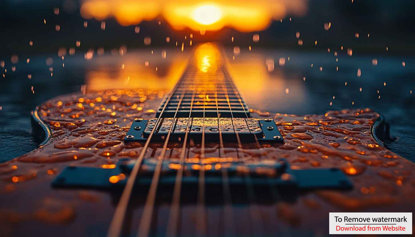 Electric Guitar Sunset Reflection 4K Desktop Wallpaper Music Background Electric Guitar Sunset Reflection 4K Desktop Wallpaper Music Background