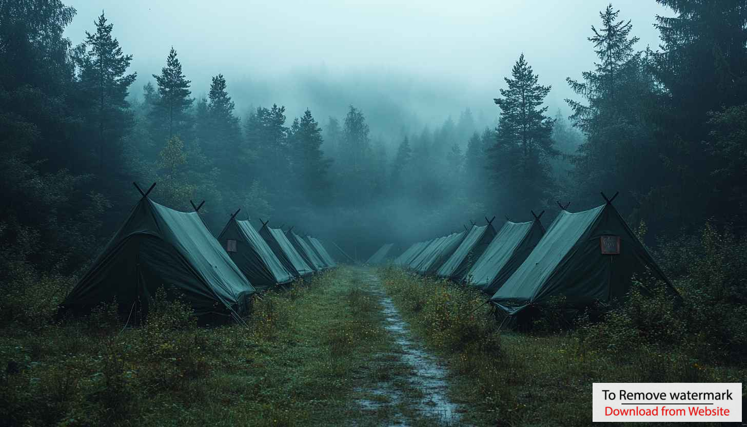Misty Forest Tent Camp Wallpaper: Free Nature Mobile Background Misty Forest Tent Camp Wallpaper: Free Nature Mobile Background