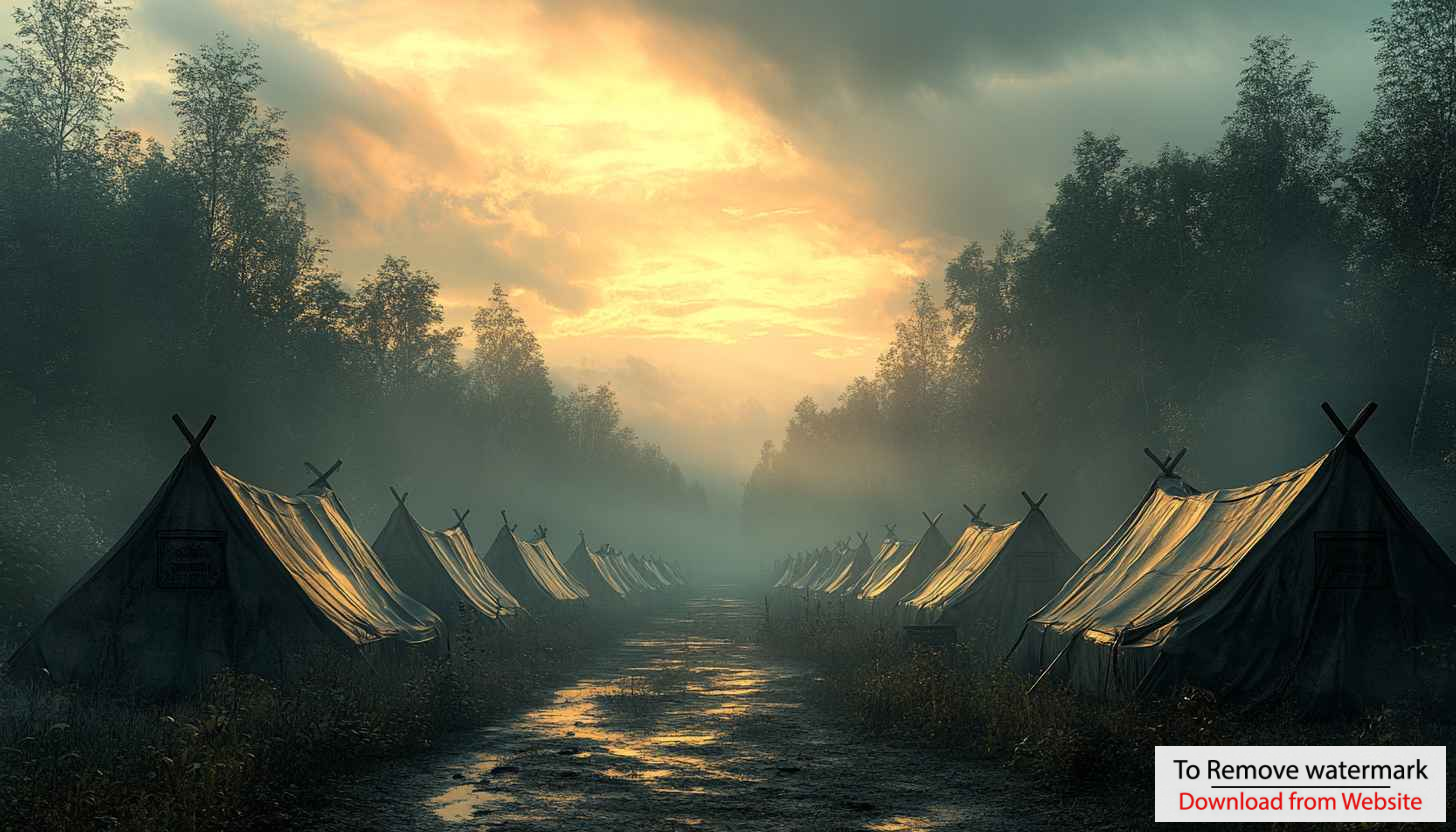 Mystic Tent Camp Mobile Wallpaper | Foggy Forest Landscape Background Mystic Tent Camp Mobile Wallpaper | Foggy Forest Landscape Background