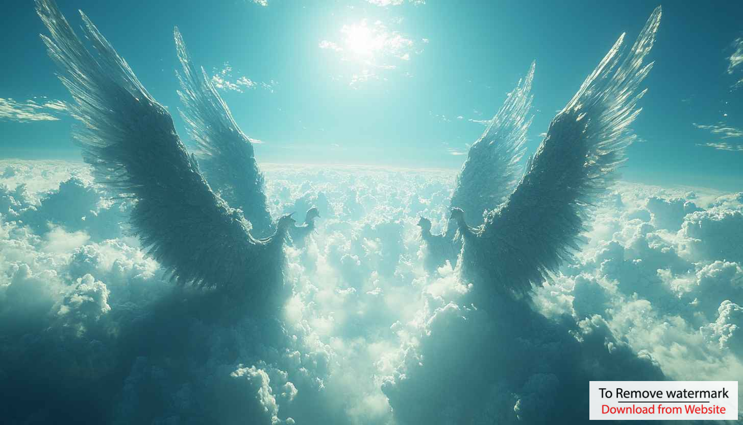 Angel Wings in Heaven 4K Desktop Background Mobile Wallpaper Angel Wings in Heaven 4K Desktop Background Mobile Wallpaper