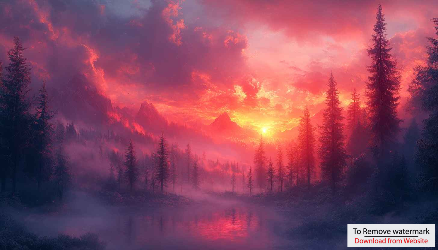 Fiery Sunset Mountain Forest 4K Desktop Background Mobile Wallpaper Fiery Sunset Mountain Forest 4K Desktop Background Mobile Wallpaper