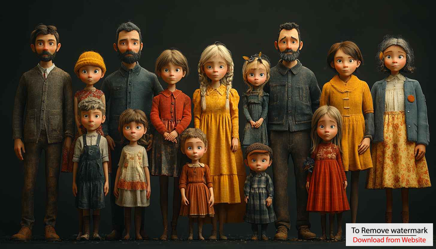 Big Family Cartoon Style Character Design 4K Desktop Background Big Family Cartoon Style Character Design 4K Desktop Background