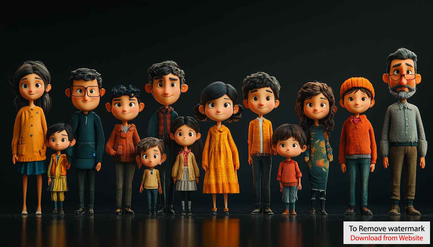 Cute Cartoon Family Portrait Mobile Wallpaper - Free Animated Background Cute Cartoon Family Portrait Mobile Wallpaper - Free Animated Background