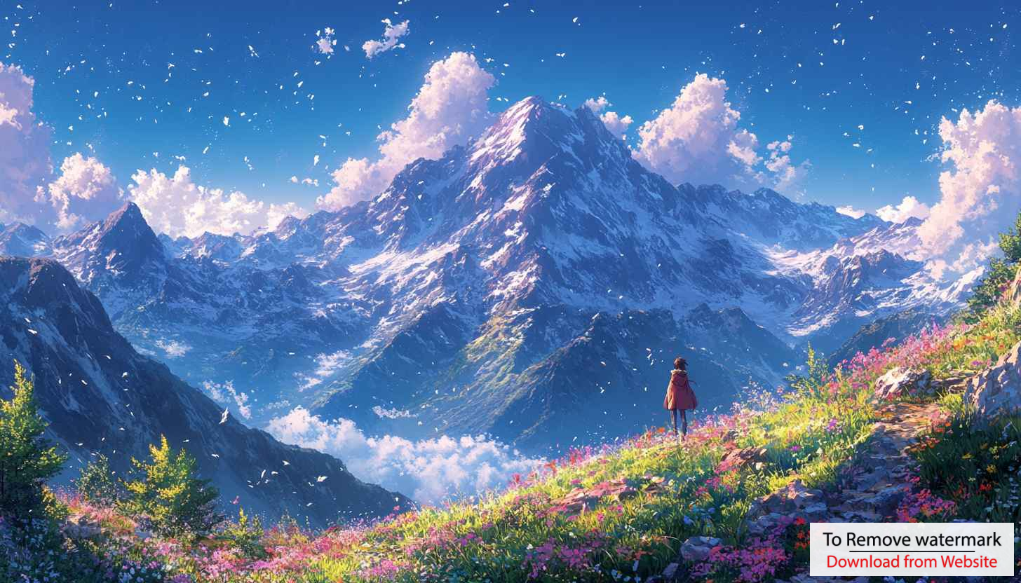Anime Girl Mountain Scenery 4K Desktop Wallpaper Mobile Backgrounds Anime Girl Mountain Scenery 4K Desktop Wallpaper Mobile Backgrounds