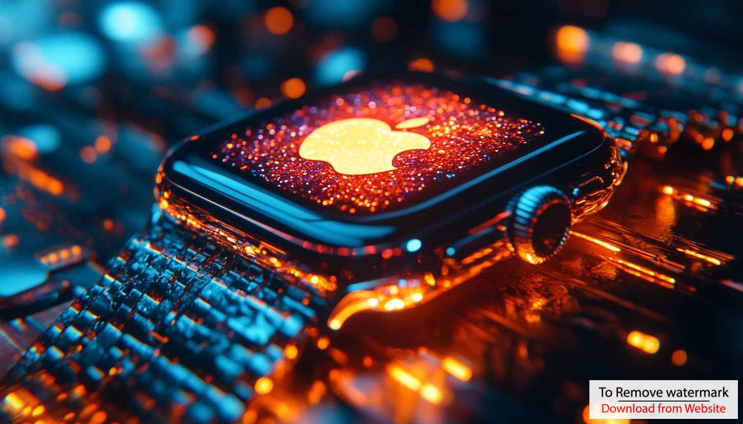 Apple Watch Glowing Logo Mobile Wallpaper Tech Background 4K Apple Watch Glowing Logo Mobile Wallpaper Tech Background 4K