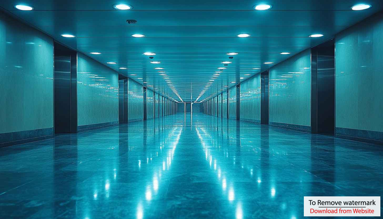 Cool Blue Corridor Interior 4K Desktop Background Mobile Wallpaper Cool Blue Corridor Interior 4K Desktop Background Mobile Wallpaper