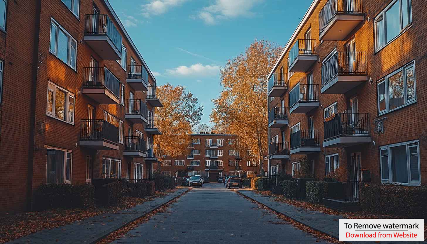 Autumn Cityscape Wallpaper, Residential Buildings Mobile Background, Free Urban Image Autumn Cityscape Wallpaper, Residential Buildings Mobile Background, Free Urban Image