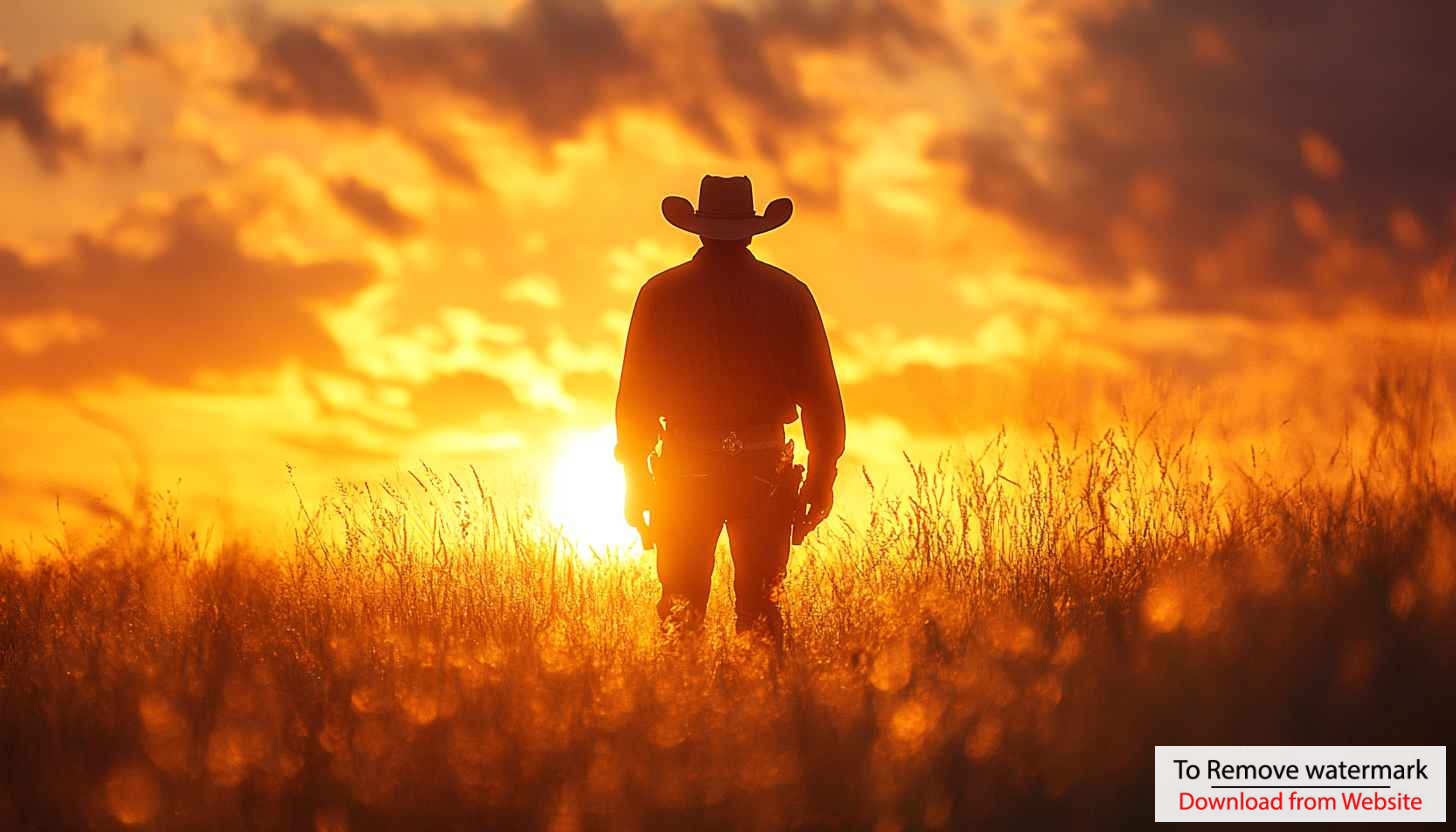 Cowboy Sunset Silhouette 4K Wallpaper - Western Mobile Background Cowboy Sunset Silhouette 4K Wallpaper - Western Mobile Background