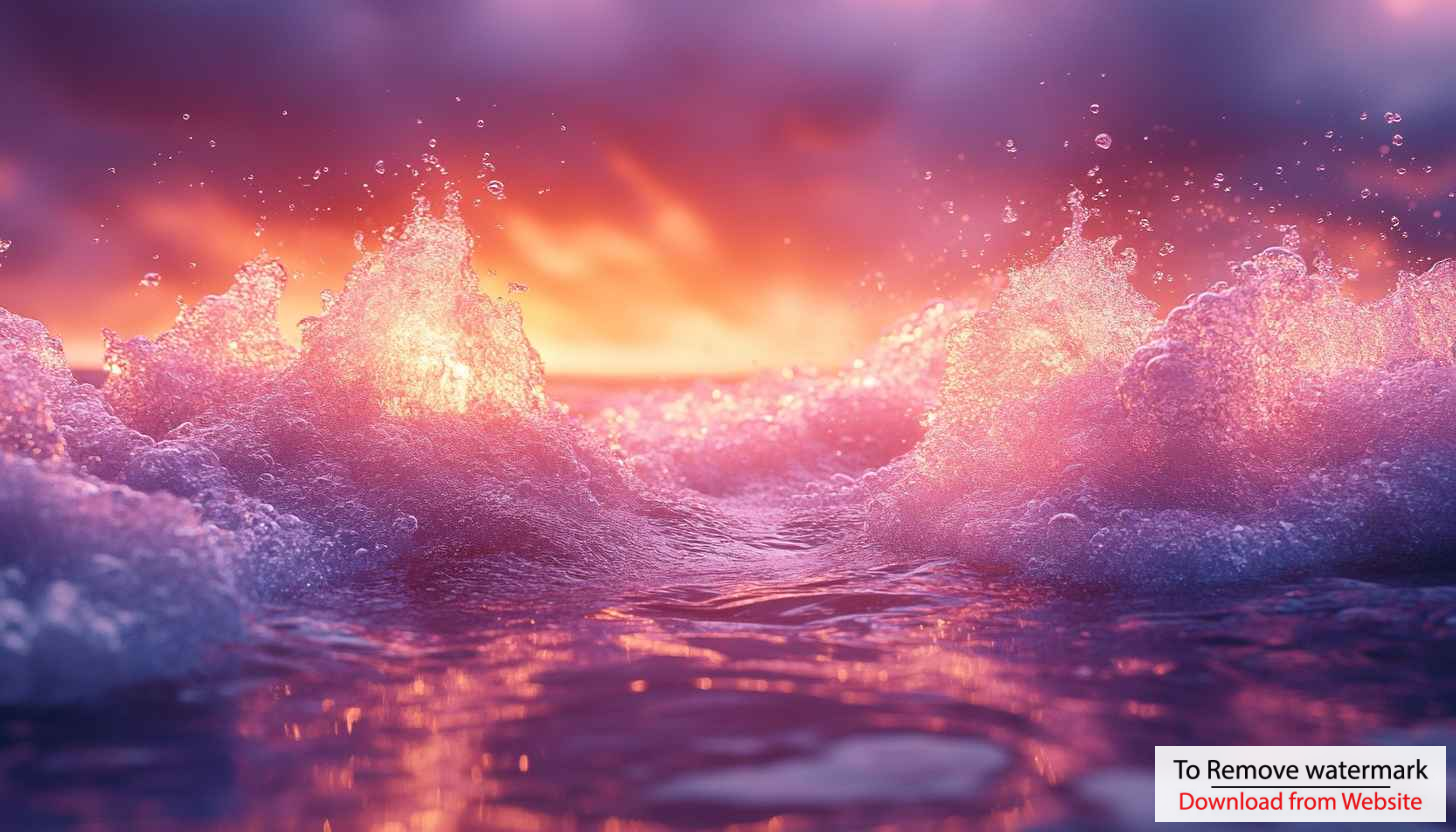 Pink Ocean Waves at Sunset 4K Desktop Background Wallpaper Pink Ocean Waves at Sunset 4K Desktop Background Wallpaper