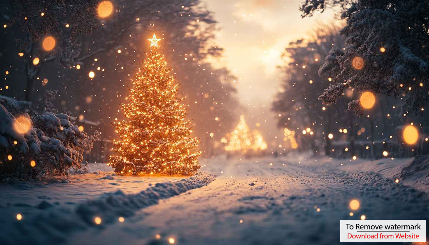 Christmas Tree in Snowy Forest 4K Desktop Mobile Wallpaper Christmas Tree in Snowy Forest 4K Desktop Mobile Wallpaper