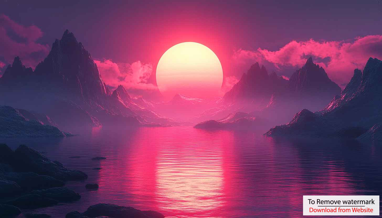 Pink Sunset Mountain Reflection 4K Desktop Background, Mobile Wallpaper Free Pink Sunset Mountain Reflection 4K Desktop Background, Mobile Wallpaper Free