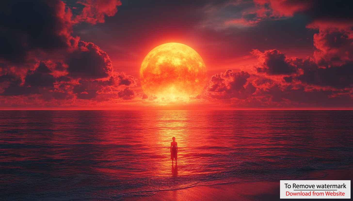 Fiery Red Sunset Ocean 4K Desktop Background Mobile Wallpaper Fiery Red Sunset Ocean 4K Desktop Background Mobile Wallpaper