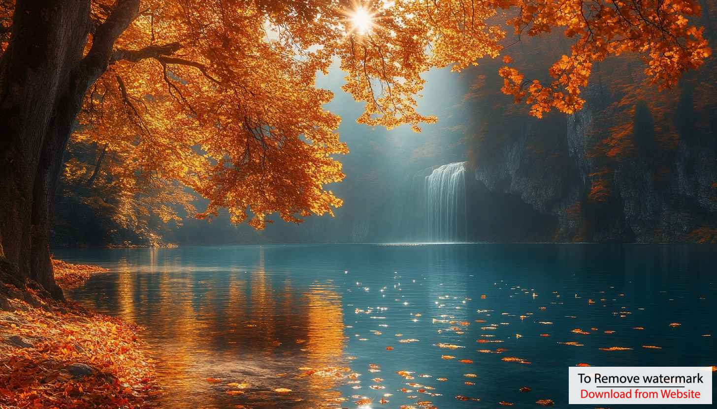 Autumn Waterfall Scenery 4K Desktop Background Aesthetic Mobile Wallpaper Autumn Waterfall Scenery 4K Desktop Background Aesthetic Mobile Wallpaper