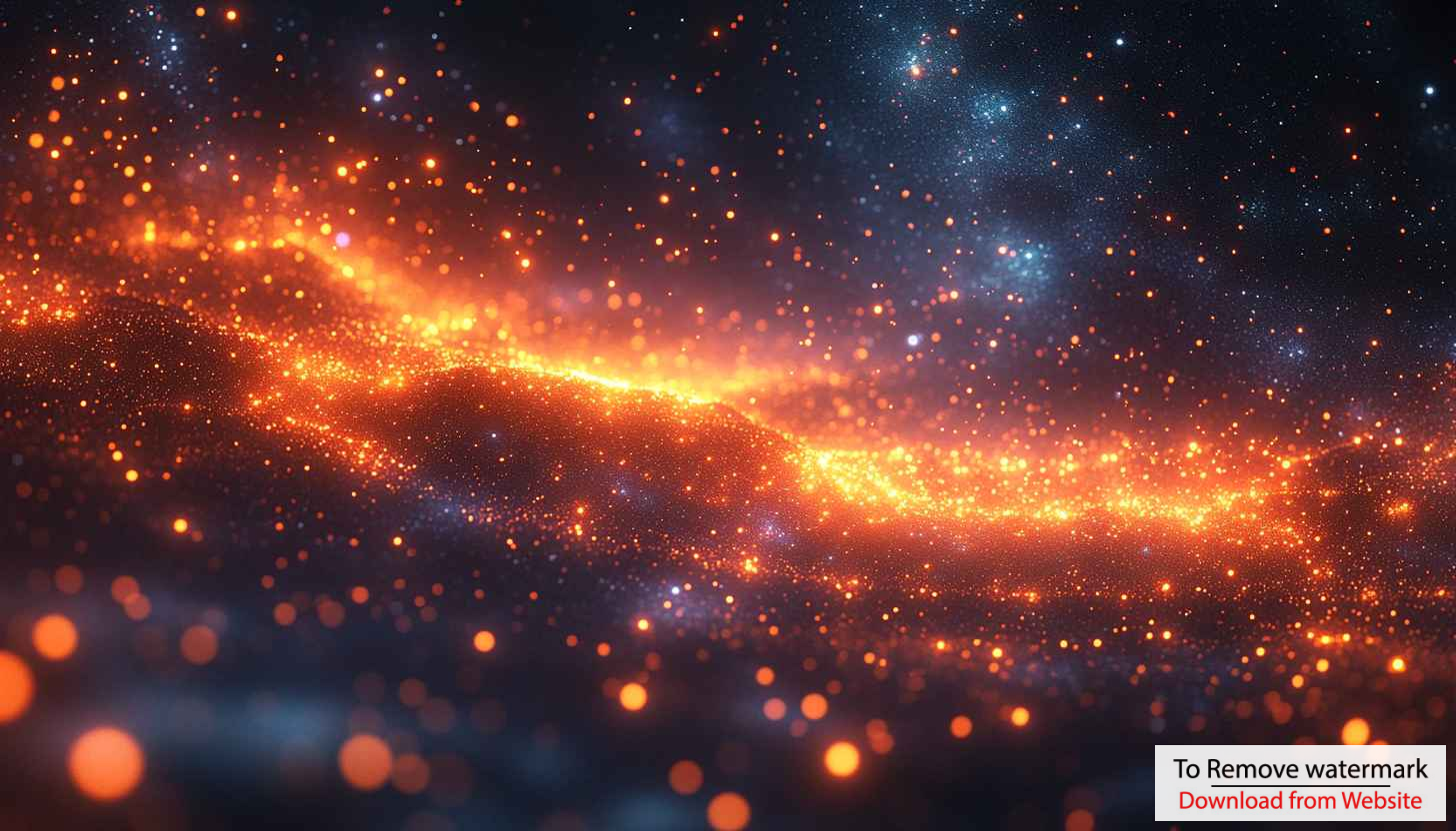 Orange Glowing Particle Nebula Space 4K Desktop Wallpaper