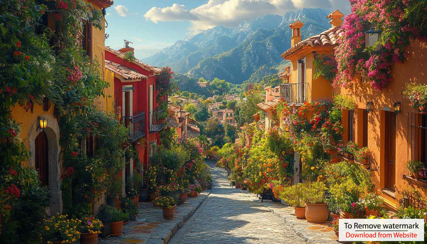 Charming Italian Village Street 4K Desktop Background Mobile Wallpaper Charming Italian Village Street 4K Desktop Background Mobile Wallpaper