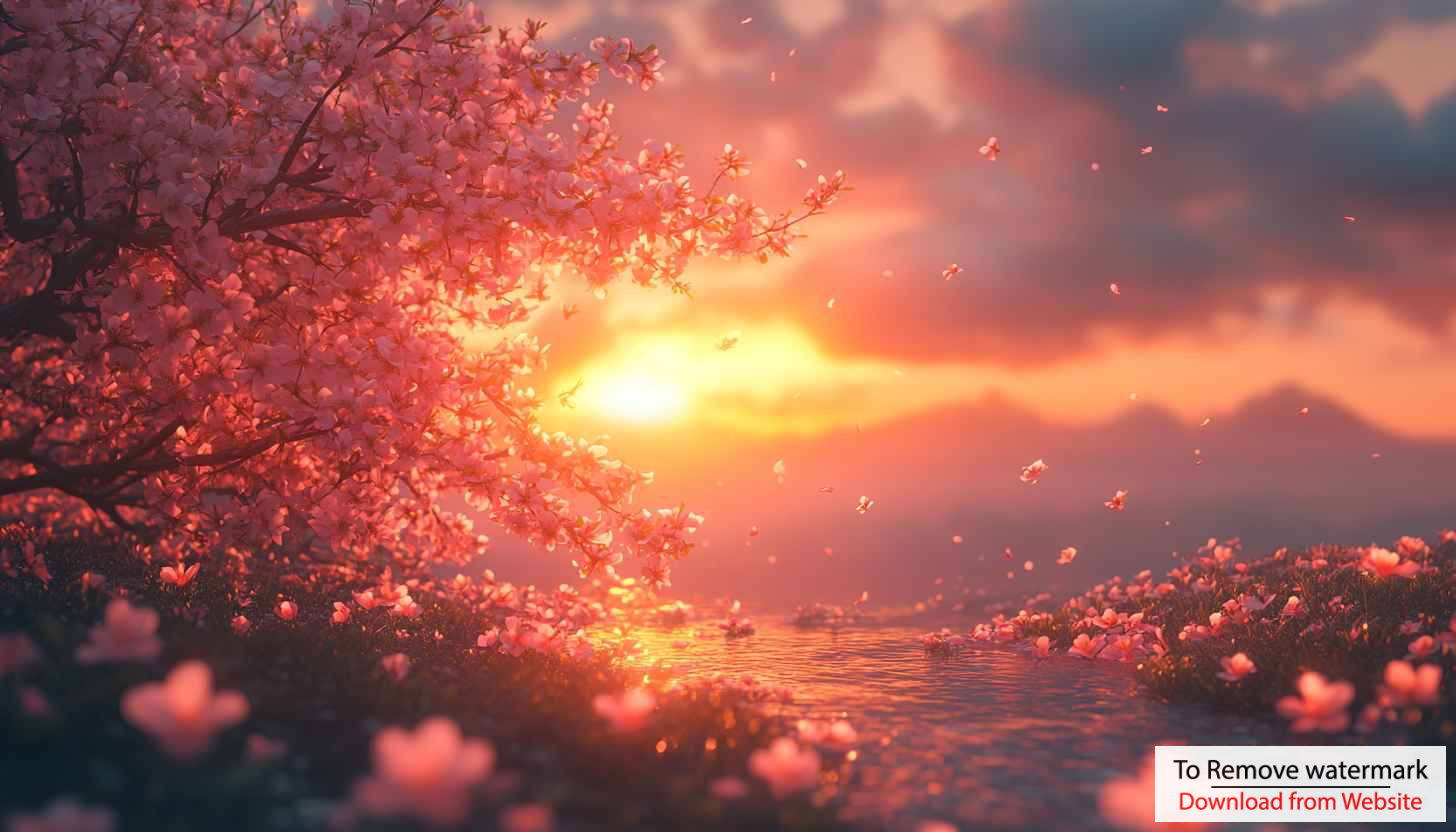 Cherry Blossom Sunset 4K Wallpaper Desktop Background Mobile Use Cherry Blossom Sunset 4K Wallpaper Desktop Background Mobile Use