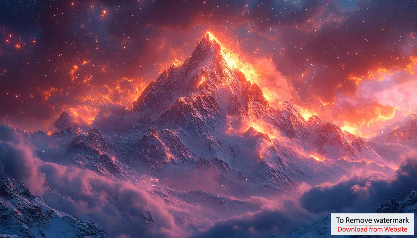 Fiery Mountain Peak Wallpaper 4K Desktop Background Free Image Fiery Mountain Peak Wallpaper 4K Desktop Background Free Image
