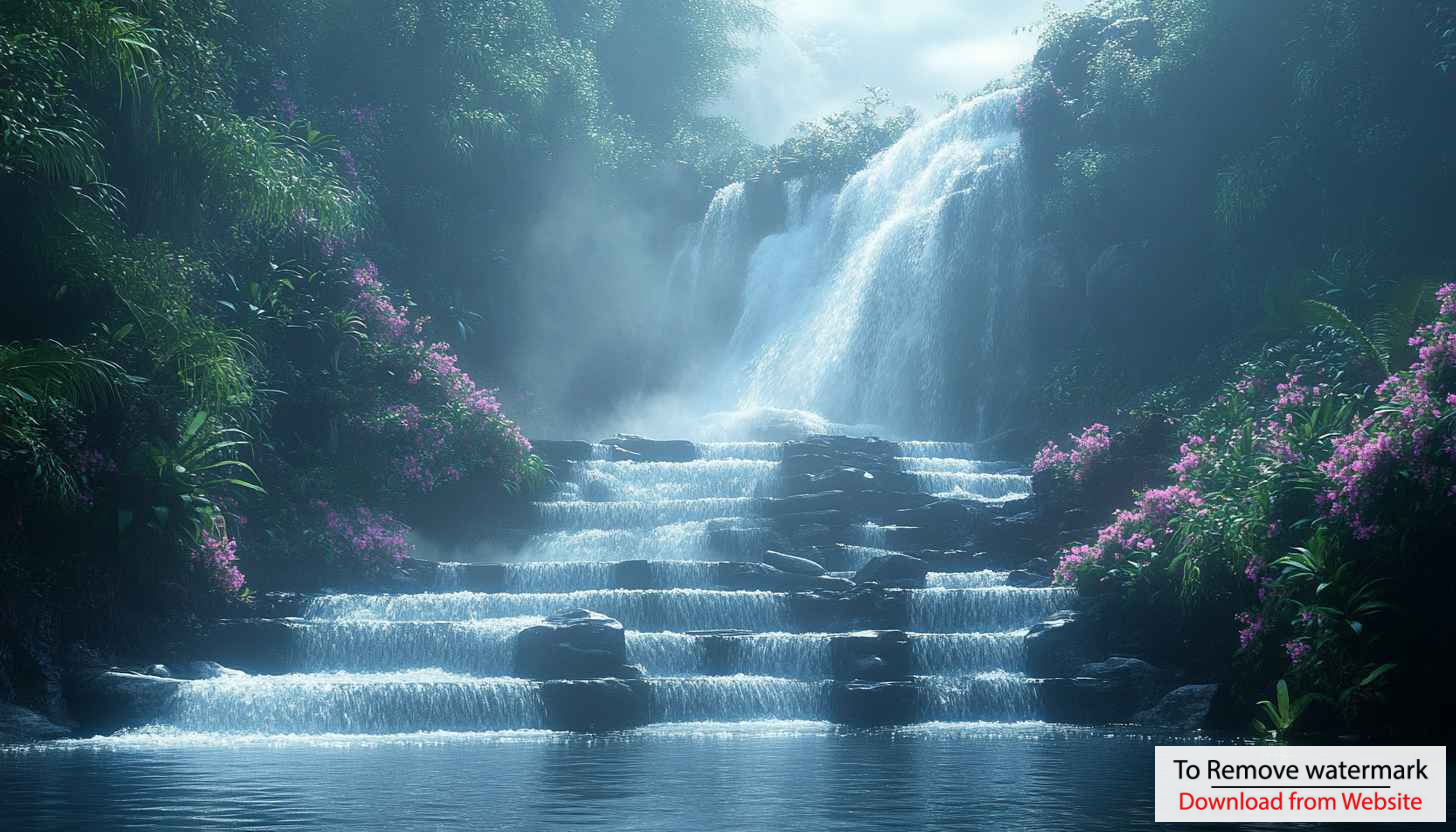 Serene Waterfall Scenery Mobile Background, Nature Landscape 4K Wallpaper Serene Waterfall Scenery Mobile Background, Nature Landscape 4K Wallpaper