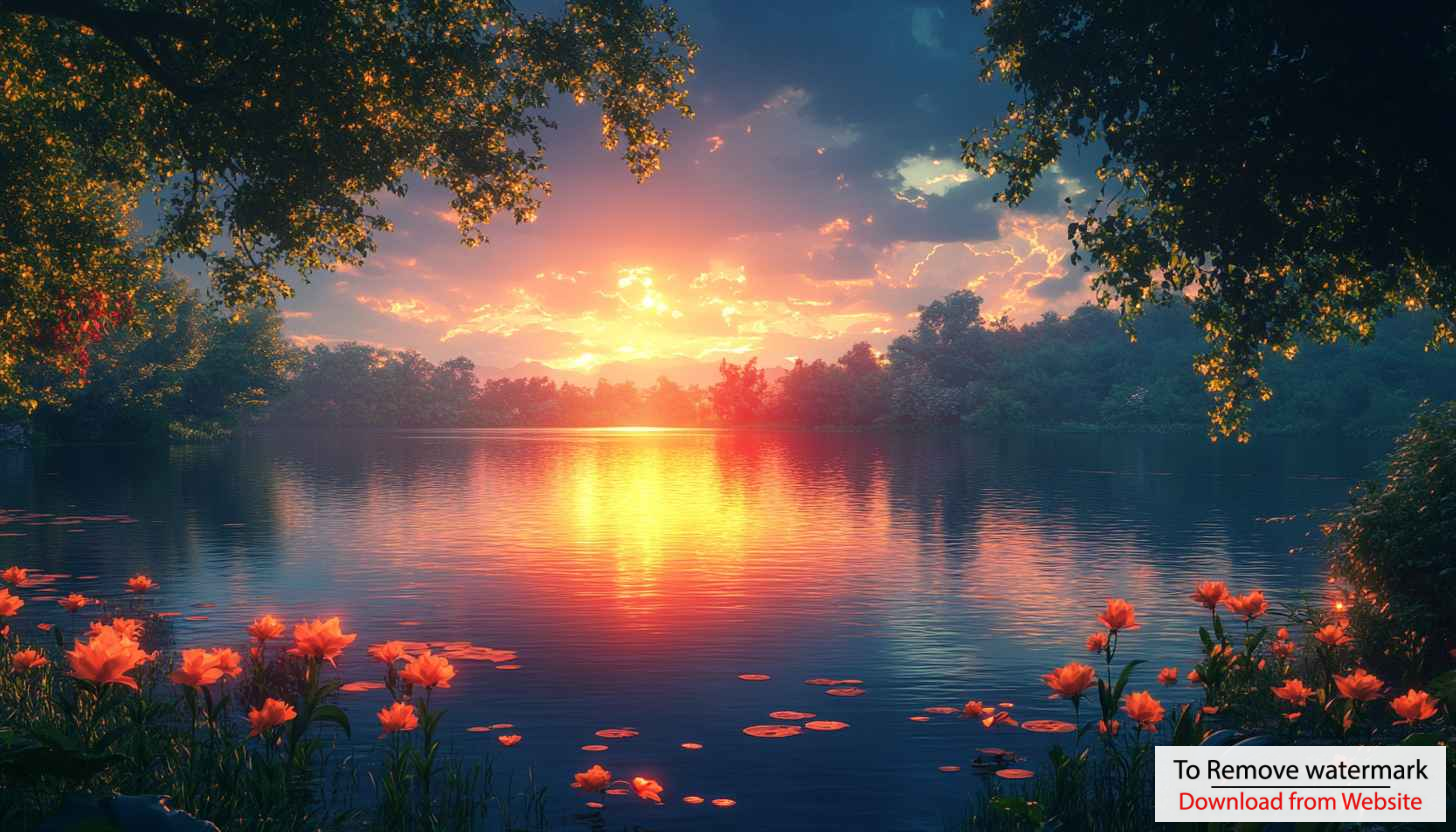 Lake Sunset Scenery 4K Desktop Background Free Mobile Wallpaper Lake Sunset Scenery 4K Desktop Background Free Mobile Wallpaper