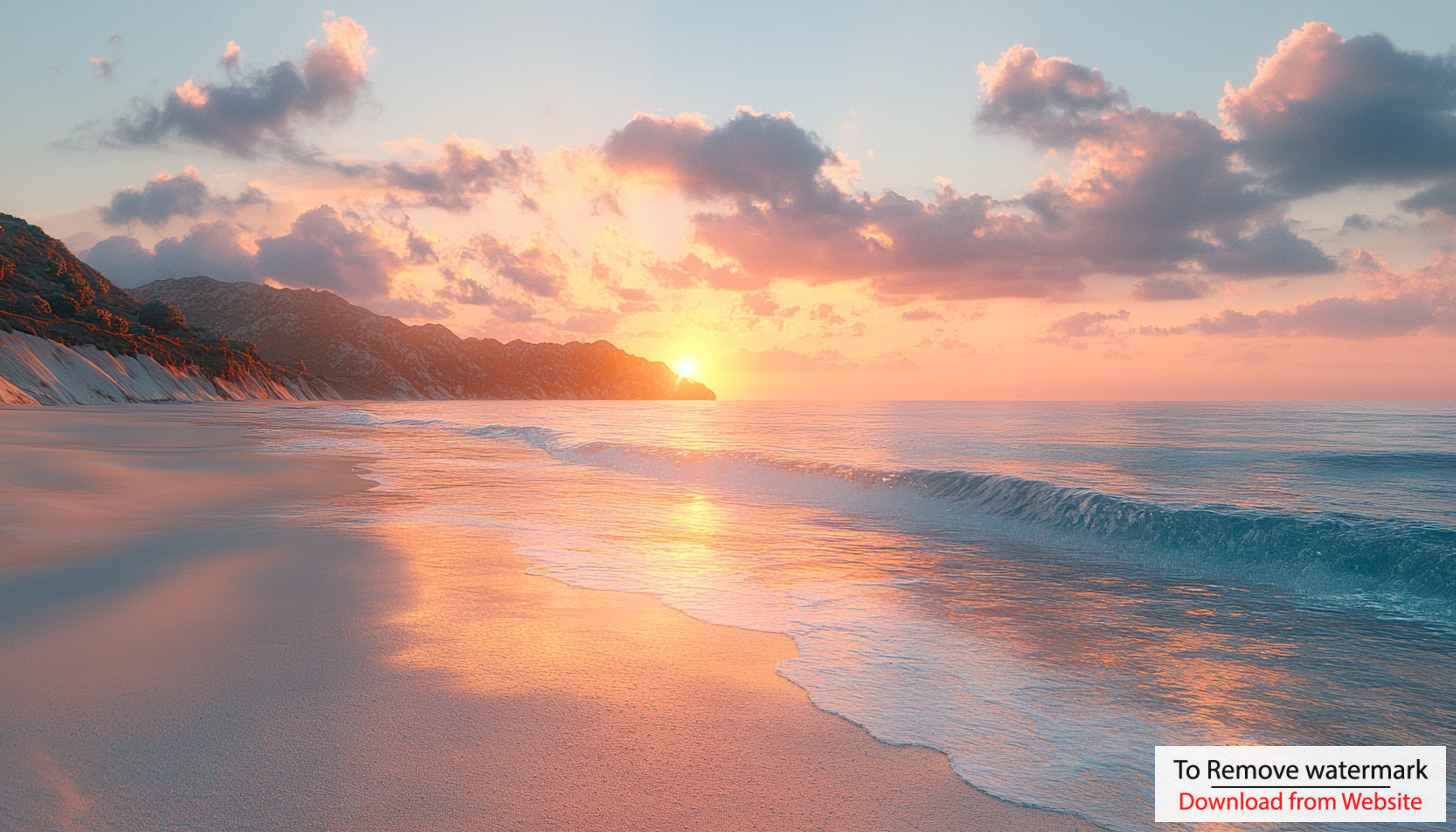 Golden Hour Beach Scenery 4K Desktop Background Mobile Wallpaper Golden Hour Beach Scenery 4K Desktop Background Mobile Wallpaper