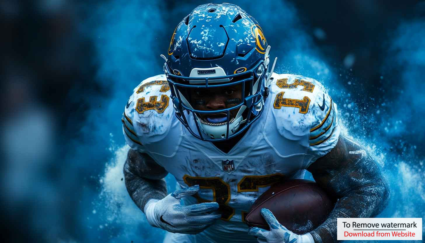 Los Angeles Chargers Football Player Running 4K Desktop Mobile Wallpaper Los Angeles Chargers Football Player Running 4K Desktop Mobile Wallpaper