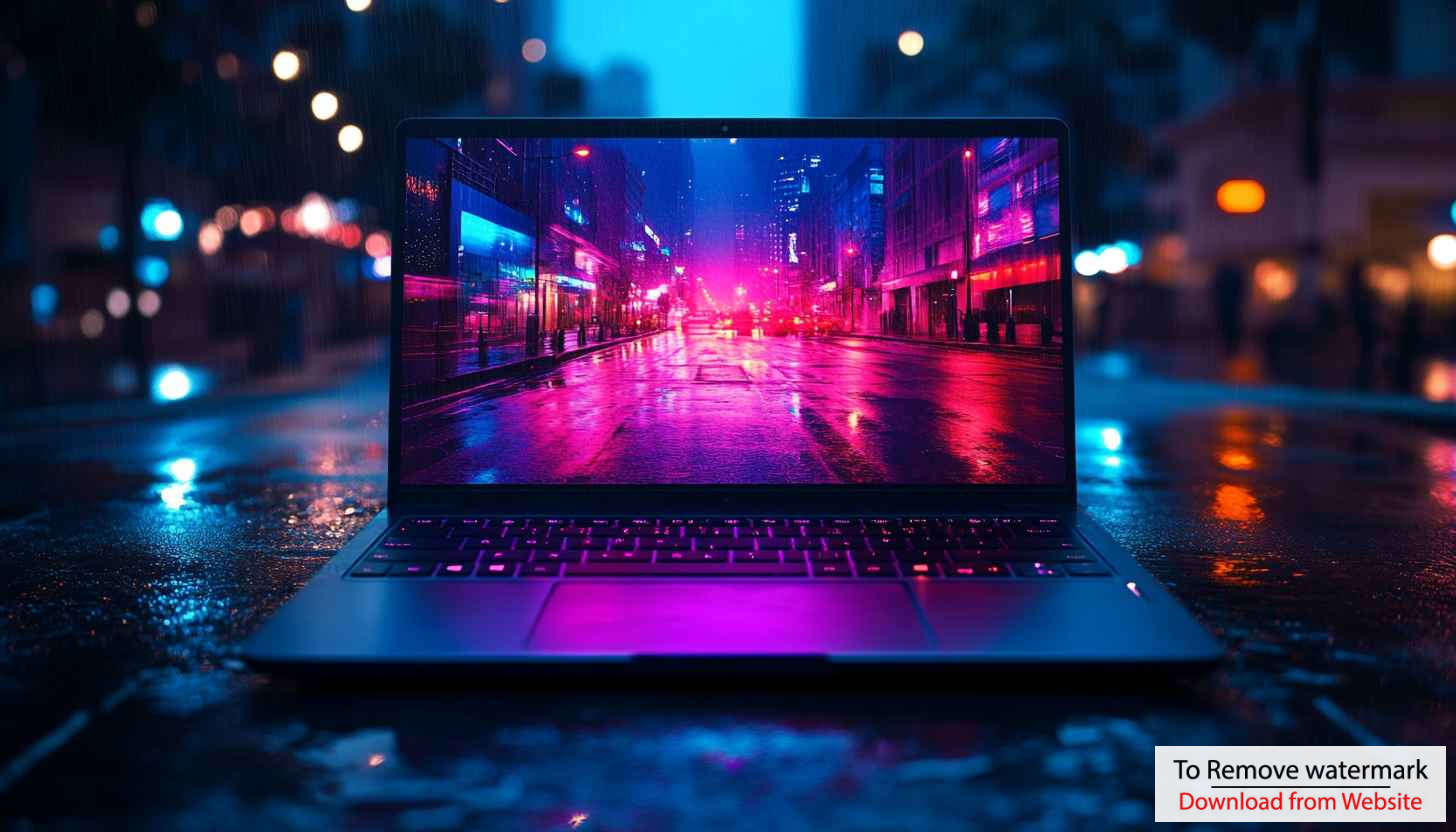 Cyberpunk Laptop Aesthetic Wallpaper for Desktop, Mobile, 4K Background Cyberpunk Laptop Aesthetic Wallpaper for Desktop, Mobile, 4K Background