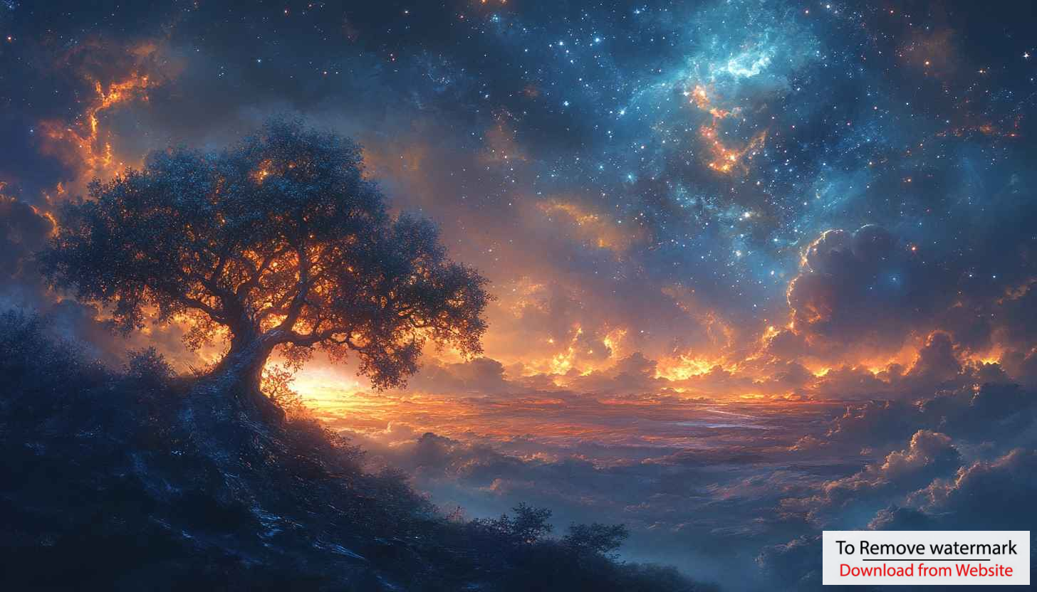 Fantasy Tree Night Sky 4K Desktop Background Mobile Wallpaper Fantasy Tree Night Sky 4K Desktop Background Mobile Wallpaper