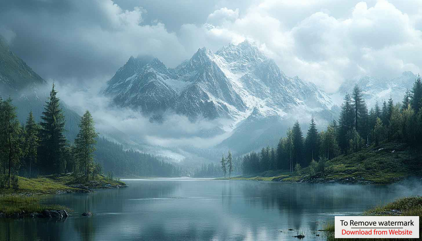 Scenic Snowy Mountain Lake View 4K Desktop Background Wallpaper Scenic Snowy Mountain Lake View 4K Desktop Background Wallpaper