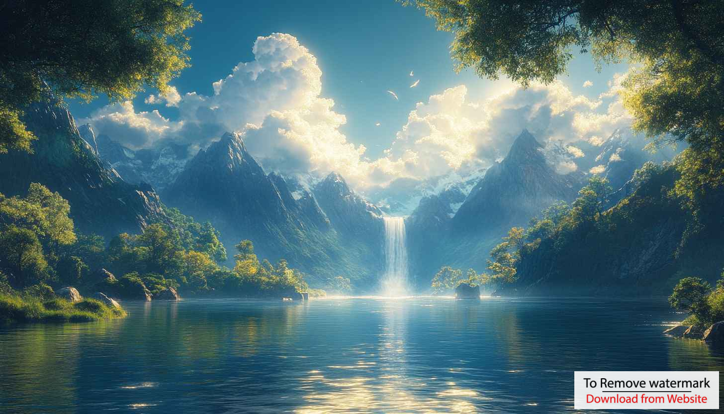 Scenic Mountain Waterfall Lake 4K Desktop Background Wallpaper Scenic Mountain Waterfall Lake 4K Desktop Background Wallpaper