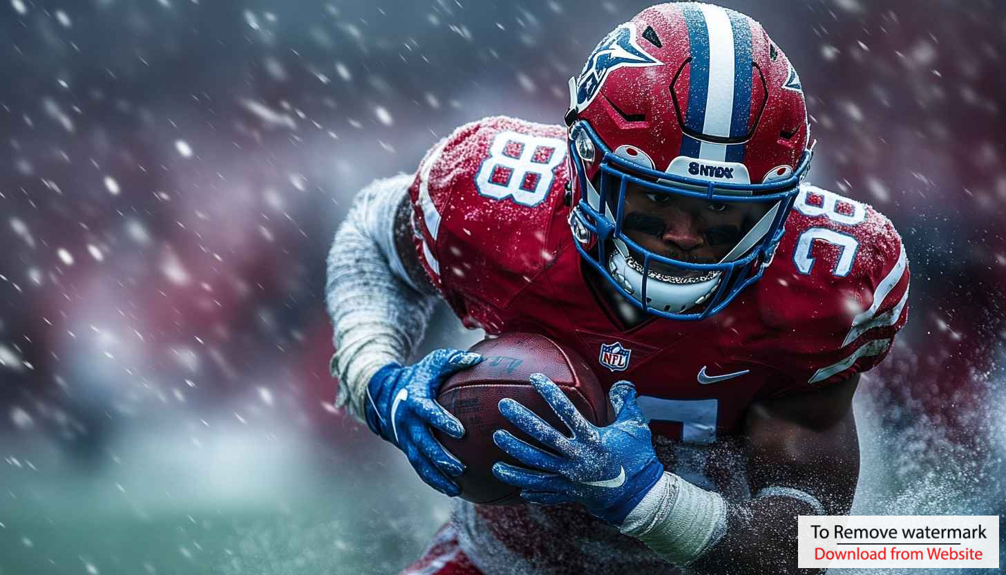 NFL Football Player in Snow 4K Mobile Wallpaper Free NFL Football Player in Snow 4K Mobile Wallpaper Free
