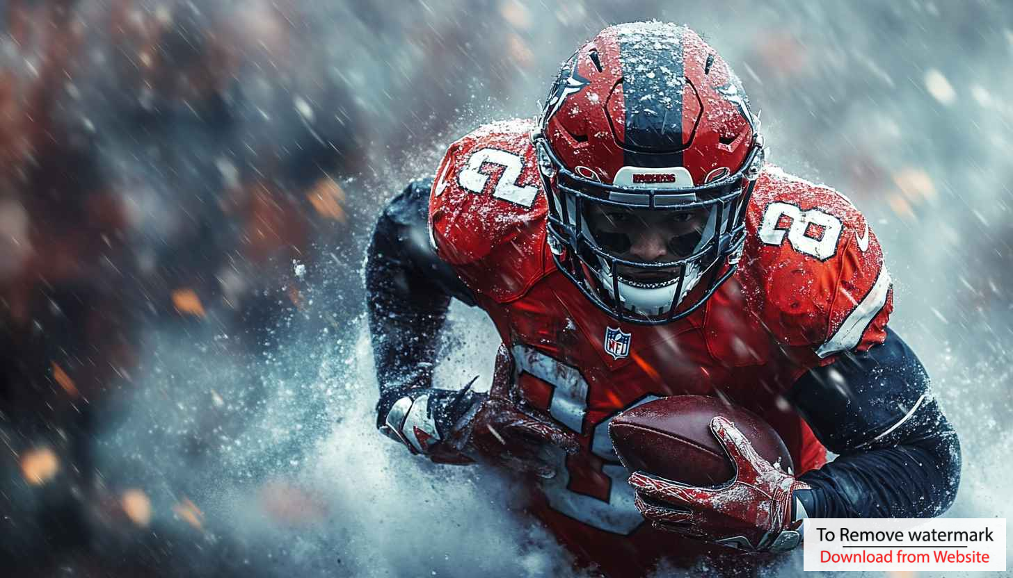 NFL Football Player in Snow 4K Desktop Mobile Wallpaper NFL Football Player in Snow 4K Desktop Mobile Wallpaper