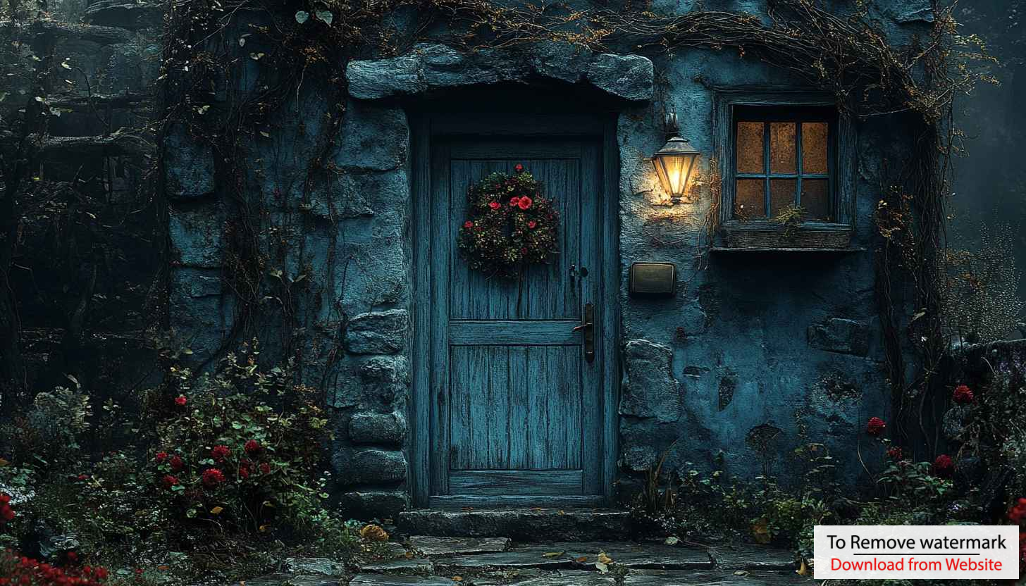 Rustic Blue Cottage Door 4K Desktop Background Mobile Wallpaper Rustic Blue Cottage Door 4K Desktop Background Mobile Wallpaper