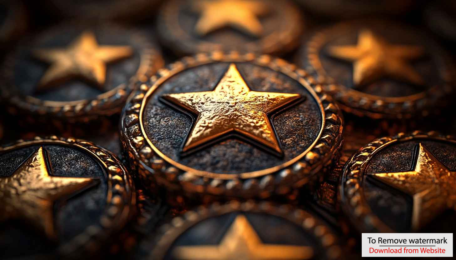Golden Star Medallion Metallic 4K Desktop Background Mobile Wallpaper Golden Star Medallion Metallic 4K Desktop Background Mobile Wallpaper